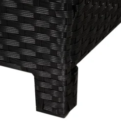 Outsunny 20" Outdoor Ottoman, PE Plastic Rattan Wicker, Fade-Resistant Patio Footrest With Soft Cushion, Steel Frame -Outsunny GUEST 92d96f63 0b33 473e bac5 99df04b499bb