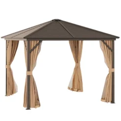 Outsunny 10x10 Hardtop Gazebo With Aluminum Frame, Permanent Metal -Outsunny GUEST 936800dc 1bd5 49c8 bd53 60c785870010
