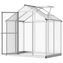 Outsunny Walk-In Polycarbonate Greenhouse With Roof Vent For Ventilation & Rain Gutter, Hobby Greenhouse For Winter -Outsunny GUEST 94a89d03 a5c7 40c2 8a49 716316075c8a