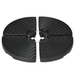 Outsunny 4-Piece 150lb Cantilever Patio Umbrella Base Weights For Offset Hanging Umbrella, Fasteners, Wicker-like HDPE Water Or Sand Weights, Black -Outsunny GUEST 95ce0372 4797 4851 8ba8 eab024a85427