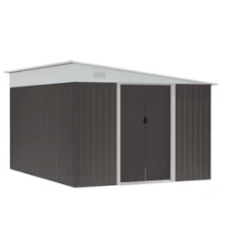 Outsunny 11' X 9' Steel Garden Storage Shed Outdoor Metal Lean To Tool House With Double Sliding Lockable Doors & 2 Air Vents -Outsunny GUEST 9750df79 7964 4f11 a00c d8595f5611c9
