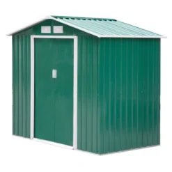 Outsunny 7' X 4' Steel Storage Shed Organizer, Garden Tool House With 4 Vents And 2 Easy Sliding Doors For Backyard, Patio, Garage, Lawn, Green -Outsunny GUEST 98087ae8 ec35 4dc5 8c60 55f69bce8d3d