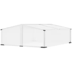 Outsunny Aluminum Cold Frame Greenhouse, Portable Mini Greenhouse With Independent Opening Tops For Flowers, Vegetables, Herbs, 47" X 39" X 16" -Outsunny GUEST 9828a833 dd7a 4128 97b5 1ce0cec7febb