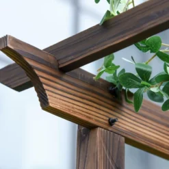 Outsunny 7' Wood Steel Outdoor Garden Arched Trellis Arbor With Natural Fir Wood & Side Panel For Climbing Vine -Outsunny GUEST 992196c2 e099 4416 81a3 67e354957c93