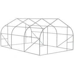 Outsunny 9.8' X 11.4' X 6.8' Outdoor Walk-In Tunnel Greenhouse Hot House With Roll-up Windows, Zippered Door, PE Cover, Green -Outsunny GUEST 9c4e0fab 5930 4d86 bce1 99ba63b6d26f