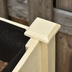 Outsunny 47" X 21" Raised Garden Bed, Elevated Wooden Planter Box W/ Lockable Wheels, Storage Shelf, And Bed Liner For Backyard, Patio -Outsunny GUEST 9d78ed48 7f9e 4a79 820e dc749fa5b9f2