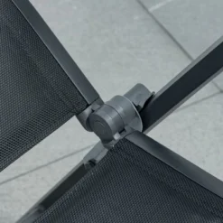 Outsunny Set Of 2 Folding Patio Chairs, Two-Person Camping Chairs With Adjustable Backrest And Padded Seat For Bistro, Deck, Backyard, Black -Outsunny GUEST 9e633f9f 2500 4f75 8cb7 dec2d558ce3e