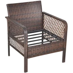 Outsunny 5-Piece Wicker Patio Armchair Set With Ottoman, Outdoor PE Rattan Furniture Set With Comfortable Zippered Cushions & Weather-Fighting Build -Outsunny GUEST 9ee83954 9552 4c0d b237 5dc0e7c26011