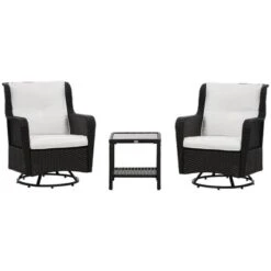 Outsunny 3-Piece Patio Bistro Set, PE Rattan Wicker Outdoor Furniture, Soft Cushions, 2 360 Swivel Rocking Chairs, 2-Tier Coffee Table 15 Outsunny 3-Piece Patio Bistro Set, PE Rattan Wicker Outdoor Furniture, Soft Cushions, 2 360 Swivel Rocking Chairs, 2-Tier Coffee Table -Outsunny GUEST a0b59c8d 0b0e 4abe bed2 d771fcd3fb47