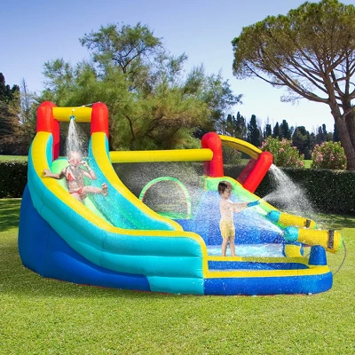 Outsunny 5-in-1 Inflatable Water Slide Kids Bounce House Water Park Includes Trampoline Slide Water Pool Cannon Climbing Wall With Carry Bag 2 Outsunny 5-in-1 Inflatable Water Slide Kids Bounce House Water Park Includes Trampoline Slide Water Pool Cannon Climbing Wall With Carry Bag - Image 2