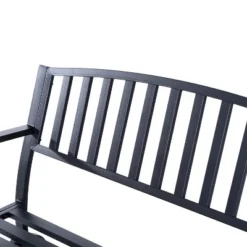 Outsunny Patio Glider Bench Outdoor Swing Rocking Chair Loveseat With Power Coated Sturdy Steel Frame, Black -Outsunny GUEST a18bf24f 106b 4201 aa8b b50f797461cf