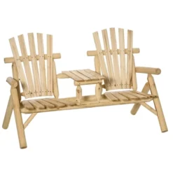 Outsunny Wood Adirondack Patio Chair Bench With Center Coffee Table, Perfect For Lounging And Relaxing Outdoors 17 Outsunny Wood Adirondack Patio Chair Bench With Center Coffee Table, Perfect For Lounging And Relaxing Outdoors -Outsunny GUEST a283836c 6aec 4999 af28 7929dc1f7f5a