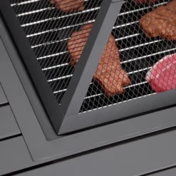 Outsunny 34" X 32" Outdoor Fire Pits, Portable Wood Burning Camping Fire Pit With Spark Screen, BBQ Grate Poker, And Rain Cover For Camping, Black -Outsunny GUEST a3f90988 fb86 4b0f 896c 2ad135e2c54e