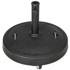 Outsunny 52lbs Resin Patio Umbrella Base With Wheels And Retractable Handles, 20.75" Outdoor Umbrella Stand Holder For Poles 1.5" - 1.9" Dia, Black -Outsunny GUEST a4aa72e4 a5fb 4e1e bf38 957ab4dda36b