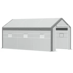 Outsunny 20' X 10' X 9' Walk-In Greenhouse, Outdoor Gardening Canopy With 6 Roll-up Windows, 2 Zippered Doors & Weather Cover -Outsunny GUEST a5d8ee71 1330 4a97 ae58 459753d0dcc6