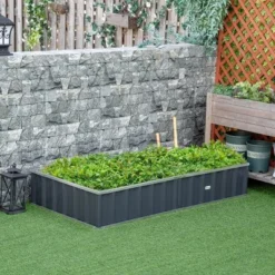 Outsunny 69'' X 36'' Galvanized Raised Garden Bed, DIY Large Planter For Outdoor Plants, No Bottom W/ A Pairs Of Glove For Backyard, Patio To Grow Vegetables, Herbs, And Flowers