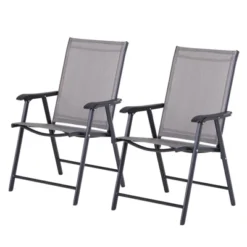 Outsunny Folding Outdoor Patio Chairs Set Of 2 Stackable Portable For Deck, Garden, Camping And Travel -Outsunny GUEST a76b5be5 b496 4574 a86e 72aa0f92ea4a