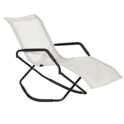 Outsunny Garden Rocking Sun Lounger Outdoor Zero-gravity Folding Reclining Rocker Lounge Chair For Sunbathing -Outsunny GUEST a8944fbc af59 4d46 b621 45c7a63d34d0