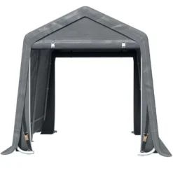 Outsunny Garden Storage Tent, Heavy Duty Bike Shed, Patio Storage Shelter W/ Metal Frame And Double Zipper Doors, Dark Grey -Outsunny GUEST ab1819bc 77dc 4d75 9789 84df4f41a08f