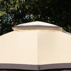 Outsunny 10' X 12' Outdoor Gazebo, Patio Gazebo Canopy Shelter W/ Double Vented Roof, Zippered Mesh Sidewalls, Solid Steel Frame -Outsunny GUEST ab5b78f1 9e16 4d74 924a de9fec751817