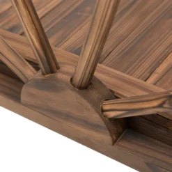 Outsunny 3.3ft Wooden Garden Bridge Arc Footbridge With Half-Wheel Style Railings & Solid Fir Construction, Stained Wood -Outsunny GUEST ac16dbdd 5ae7 4ad5 b667 27c4b8b8a6c4