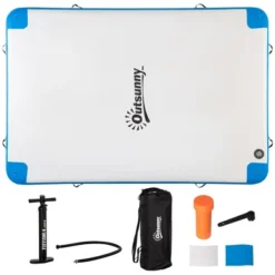 Outsunny Water Inflatable Floating Dock, Rafting Platform Island, Large Mat With Air Pump & Backpack, For Pool, Beach, Ocean, White -Outsunny GUEST ac54ee7e 16ca 4112 9144 1074e063ad58