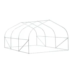 Outsunny 11.5' X 9.8' X 6.5' Outdoor Walk-In Tunnel Greenhouse Hot House With Roll-up Windows, Zippered Door, PE Cover, White -Outsunny GUEST aec1edcb 0510 49d6 ae2a ff8d084b9803