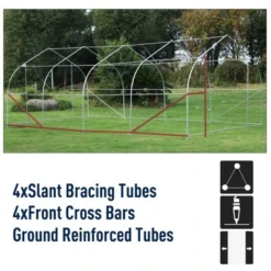 Outsunny 20' X 10' X 7' Walk-In Tunnel Greenhouse Garden Warm House Large Hot House Kit With 8 Roll-up Windows & Roll Up Door, Steel Frame -Outsunny GUEST af461edb de98 405c ba68 e0963a52cc49