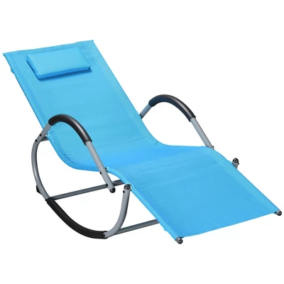 Outsunny Rocking Chair, Zero Gravity Patio Chaise Sun Lounger, Outdoor Rocker, Glider Lounge Chair, UV Water Resistant With Pillow, For Lawn, Garden Or Pool 11 Outsunny Rocking Chair, Zero Gravity Patio Chaise Sun Lounger, Outdoor Rocker, Glider Lounge Chair, UV Water Resistant With Pillow, For Lawn, Garden Or Pool - Image 11