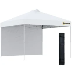 Outsunny 10' X 10' Pop Up Canopy Tent With 1 Sidewall, Carry Bag, Adjustable Height, Instant Shelter Tent For Backyard, Garden, And Patio -Outsunny GUEST b207d605 a425 42ad 905f 1e043a1246f4