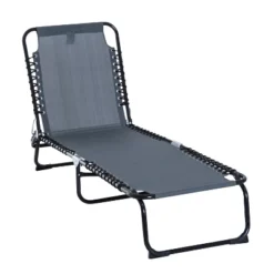 Outsunny Outdoor Folding Chaise Lounge Chair Portable Lightweight Reclining Garden Sun Lounger With 4-Position Adjustable Backrest For Patio, Deck, And Poolside -Outsunny GUEST b26a2e01 b22d 4cfc b423 ca97653c74af
