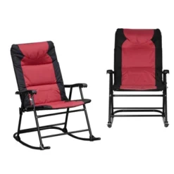 Outsunny 2 Piece Outdoor Rocking Chair Set, Patio Furniture Set With Folding Design, Armrests For Porch, Camping, Balcony -Outsunny GUEST b2c39d87 a947 4944 a7cb 8791cad3d852