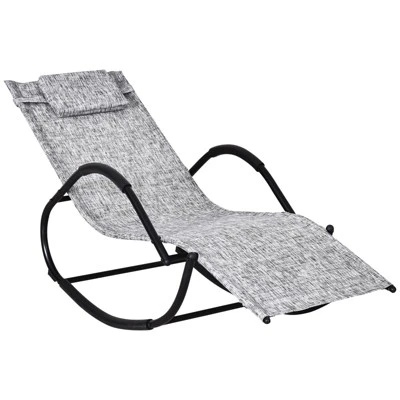 Outsunny Rocking Chair, Zero Gravity Patio Chaise Sun Lounger, Outdoor Rocker, Glider Lounge Chair, UV Water Resistant With Pillow, For Lawn, Garden Or Pool 9 Outsunny Rocking Chair, Zero Gravity Patio Chaise Sun Lounger, Outdoor Rocker, Glider Lounge Chair, UV Water Resistant With Pillow, For Lawn, Garden Or Pool - Image 9