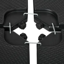 Outsunny 4-Piece 175lb Cantilever Patio Umbrella Base Weights For Offset Hanging Umbrella, Fasteners, HDPE Water Or Sand Filled Weights, Black -Outsunny GUEST b3c72497 252c 4c1b 8ab6 3aae056491e0