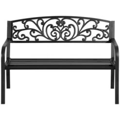 Outsunny 50" Blossoming Pattern Garden Decorative Patio Park Bench With Beautiful Floral Design & Relaxing Comfortable Build -Outsunny GUEST b4d908bf 4c7e 4649 84cf 9025aac1c40e