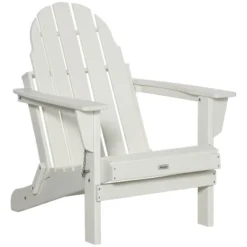 Outsunny Folding Adirondack Chair, Outdoor Fire Pit Seating HDPE Lounger Chair For Patio Deck And Lawn Furnitur -Outsunny GUEST b718b0ae 69f3 422f b9e8 a9825e2eda50