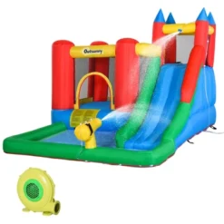 Outsunny 6-in-1 Kids Bounce House Inflatable Water Slide With Pool, Water Cannon, Climbing Wall, Jumping Castle Backyard Activity Outdoor -Outsunny GUEST b742861e e57f 4821 88bf 07e5554f41a8