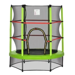 Outsunny Φ5FT Kids Trampoline With Enclosure Net Steel Frame Indoor Outdoor Round Bouncer Rebounder Age 3 To 6 Years Old -Outsunny GUEST b91d44db 8902 439d b7e1 5f81b4df6171