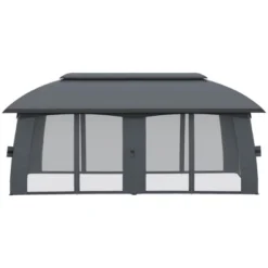 Outsunny 10' X 20' Patio Gazebo, Outdoor Gazebo Canopy Shelter With Netting & Curtains, Vented Roof, Steel Frame For Garden And Lawn -Outsunny GUEST bb9bfc04 8e83 4418 b935 b0bab2cd311f