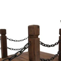 Outsunny 5 Ft Wooden Garden Bridge Arc Footbridge With Metal Chain Railings & Solid Fir Construction, Stained Wood 9 Outsunny 5 Ft Wooden Garden Bridge Arc Footbridge With Metal Chain Railings & Solid Fir Construction, Stained Wood -Outsunny GUEST bbf68fbc eef0 4414 b1f4 2bdc4ae5a107