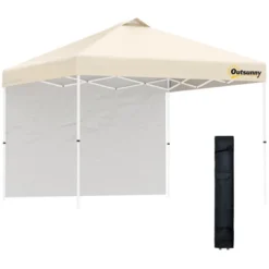 Outsunny 10' X 10' Pop Up Canopy Tent With 1 Sidewall, Carry Bag, Adjustable Height, Instant Shelter Tent For Backyard, Garden, And Patio -Outsunny GUEST bbfb9219 5ed0 4740 bf64 9f9d748fa08d