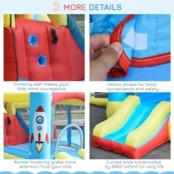 Outsunny 4-in-1 Kids Inflatable Bounce House Jumping Castle With 2 Slides, Climbing Wall, Trampoline, & Water Pool Area, Air Blower -Outsunny GUEST bd4adcef cff2 48d3 a23c a374106ad54b
