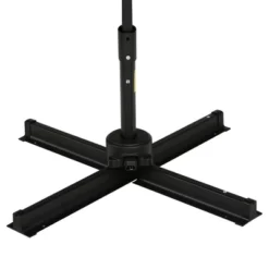 Outsunny 9.8' Offset Patio Umbrella With Base, Steel Aluminum Cantilever Umbrella With 360-degree Rotation, Tilt, 8 Ribs, Crank, Cross Base, Coffee -Outsunny GUEST bedf1426 9156 4418 823c 6e8e11f3910e