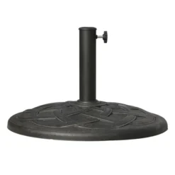 Outsunny 22" 42 Lbs Round Resin Umbrella Base Stand Market Parasol Holder With Beautiful Decorative Pattern & Easy Setup, Bronze -Outsunny GUEST c165479c fea5 426b ab9e 77ec38e3c0dd