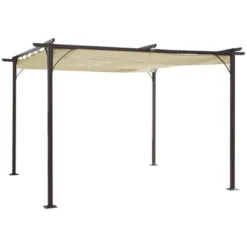 Outsunny 11.5' X 11.5' Retractable Patio Gazebo Pergola With UV Resistant Outdoor Canopy & Strong Steel Frame -Outsunny GUEST c3d729b7 74a9 4dba be09 4dfcfdb53c79