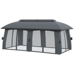 Outsunny 10' X 20' Patio Gazebo, Outdoor Gazebo Canopy Shelter With Netting & Curtains, Vented Roof, Steel Frame For Garden And Lawn -Outsunny GUEST c4ec55bb 7add 4b85 9656 25af4e5be123