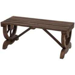 Outsunny 2-Person Garden Bench Outdoor Wagon Wheel Porch Bench For Backyard, Patio, Garden -Outsunny GUEST c525005d ab3e 470a a40b 8e765b207ae5