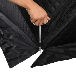 Outsunny 2 Person Ice Fishing Shelter With Padded Walls, Thermal Waterproof Portable Pop Up Ice Tent With 2 Doors, Black -Outsunny GUEST c5f162d0 6aa7 4c35 99c1 4cc5c579521e