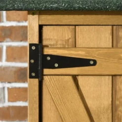 Outsunny Outdoor Storage Cabinet Wooden Garden Shed Utility Tool Organizer With Waterproof Asphalt Rood, Lockable Doors, 3 Tier Shelves For Lawn, Backyard -Outsunny GUEST c62982c5 fb76 46cf b1f2 6148cdf21872