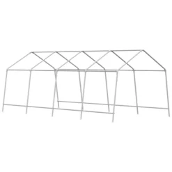 Outsunny 19.7' X 9.8' X 7.9' Outdoor Walk-in Greenhouse, Hot House With Mesh Windows, Bottom Vent, Zippered Door, PE Cover, Steel Frame, White -Outsunny GUEST c6779b4a 258c 4ce6 8aaa 3c82b4de3e7a